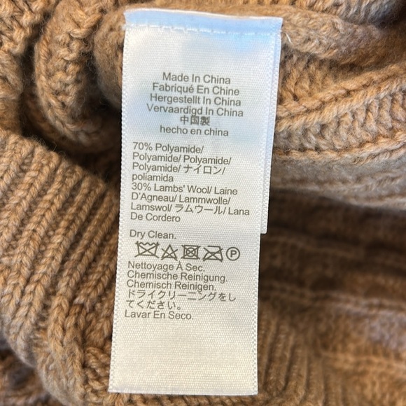 J Crew Cable Knit Sweater Mini Lambswool Dress in Tan Regency Small - Picture 7 of 15